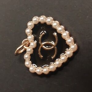 CC Gold Heart Pendant with Pearls Charm